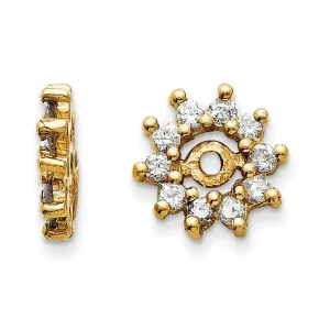 14k Yellow Gold 1/3 Carat Diamond Earring Jackets