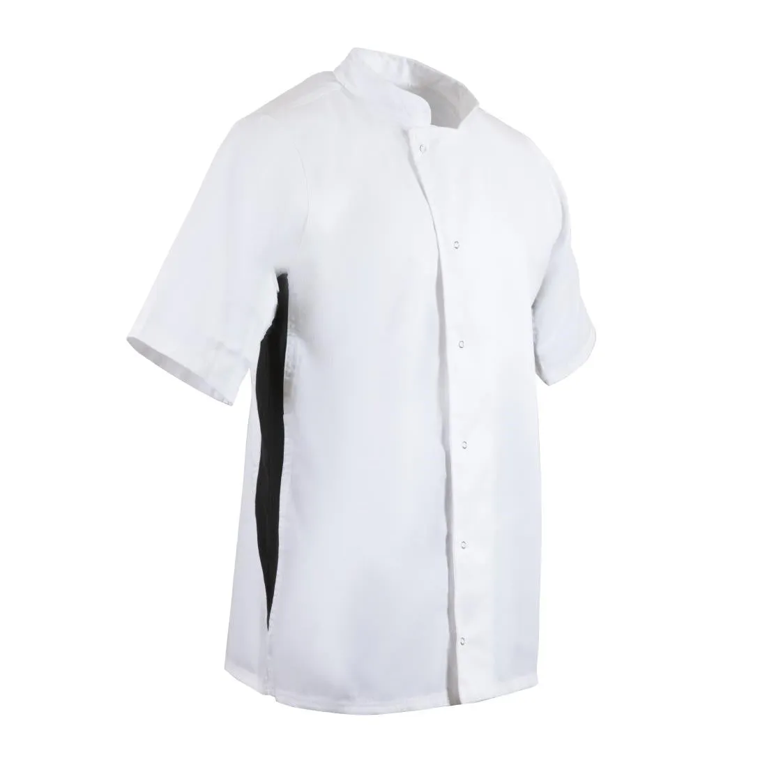 A928-L Whites Nevada Unisex Chefs Jacket Short Sleeve Black and White L