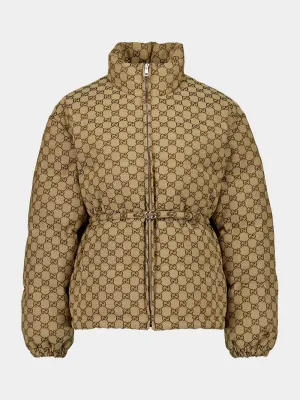 Beige GG Canvas Bomber Jacket