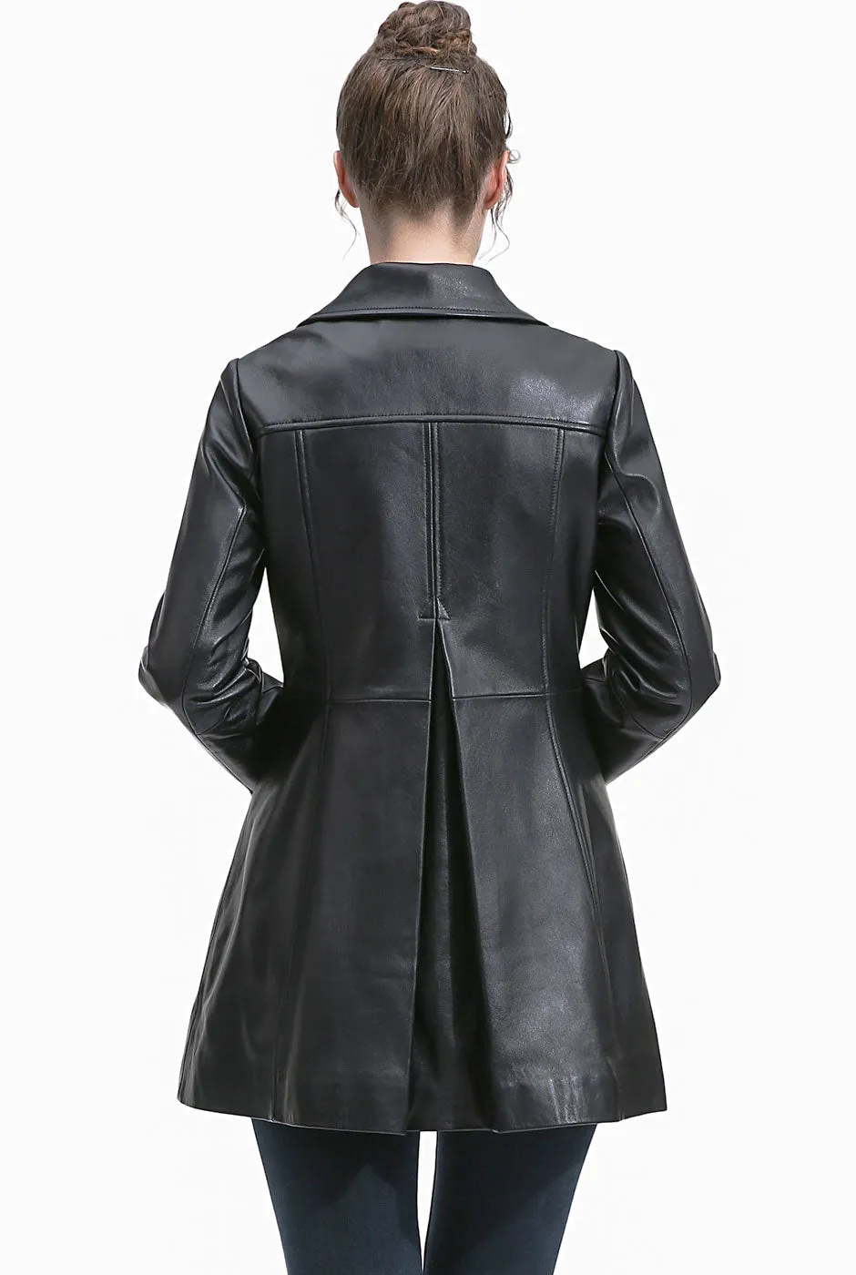 BGSD Women Sarai Lambskin Leather Coat