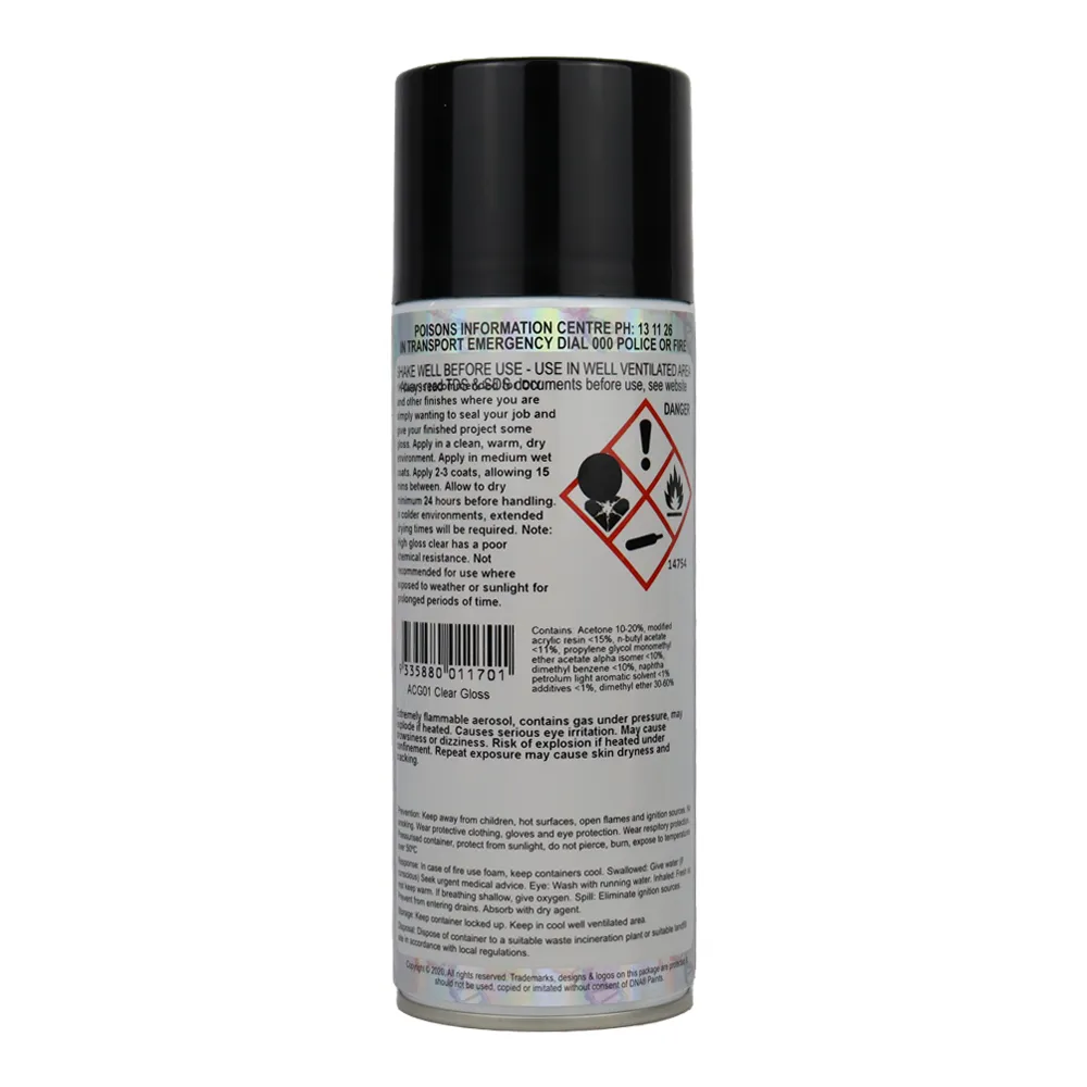 DNA PAINTS 1K Semi Gloss Clear Spray Paint 350ml Aerosol