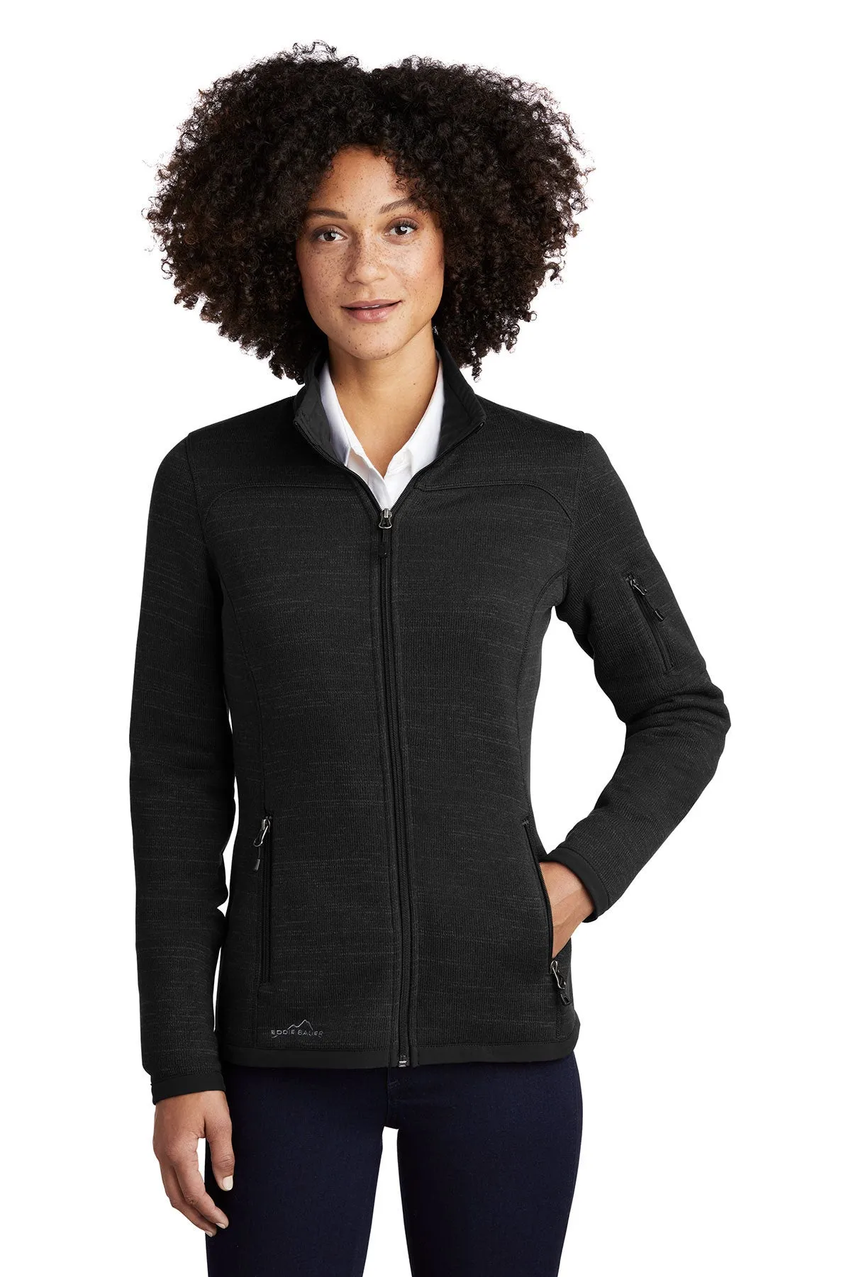 Eddie Bauer Ladies Custom Sweater Fleece Jackets, Black