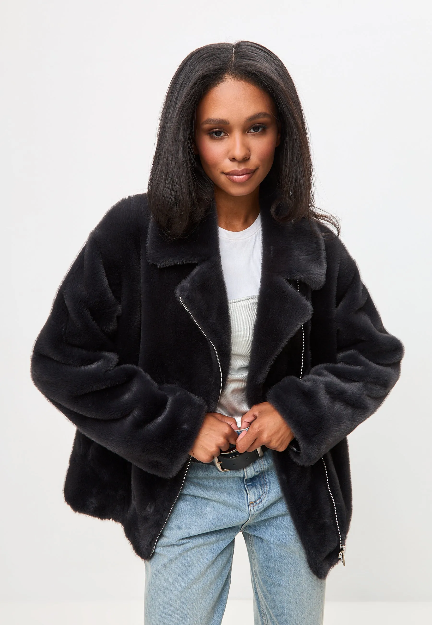 Faux Fur Coat Diana - Black