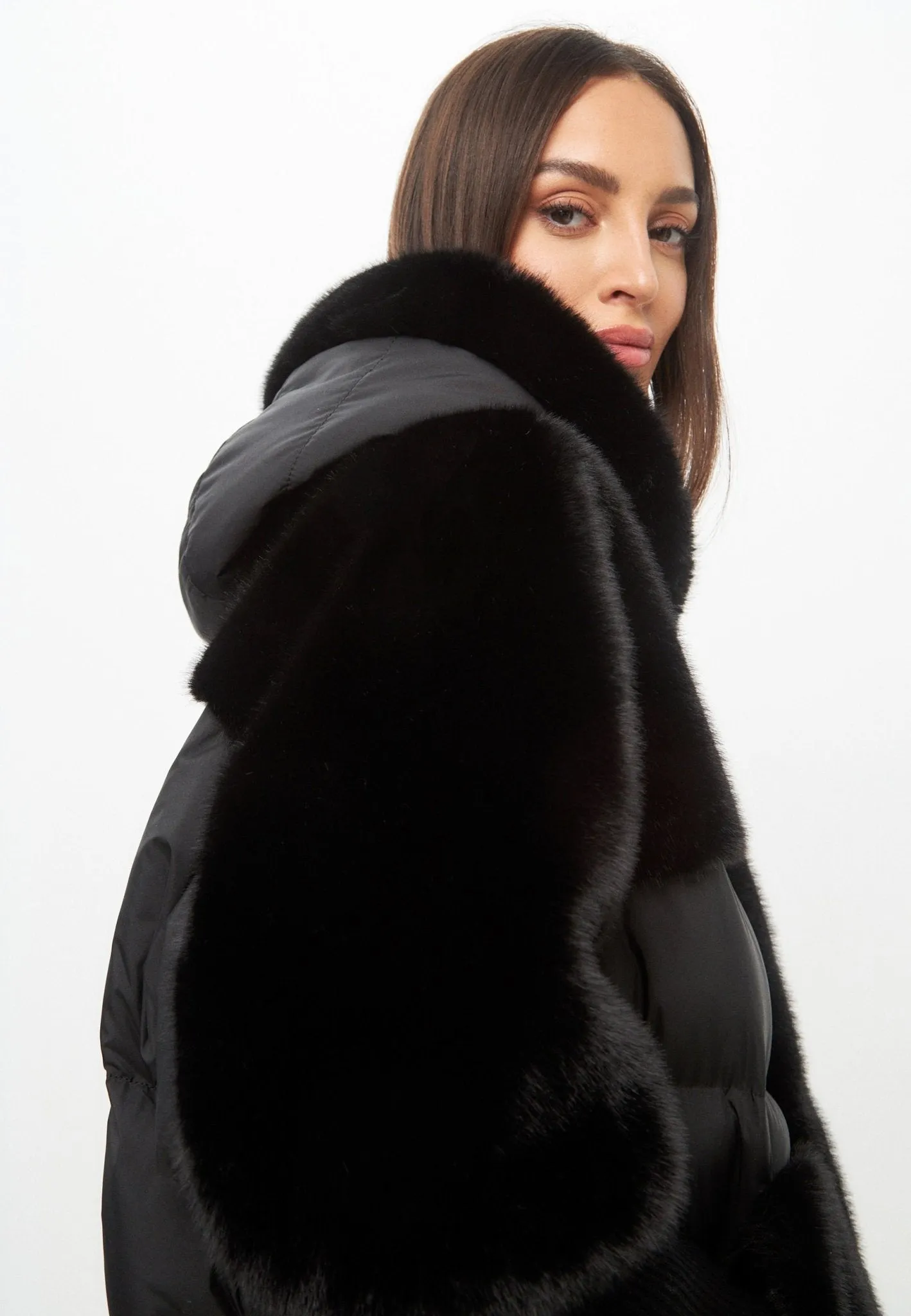 Faux Fur Jacket - Black