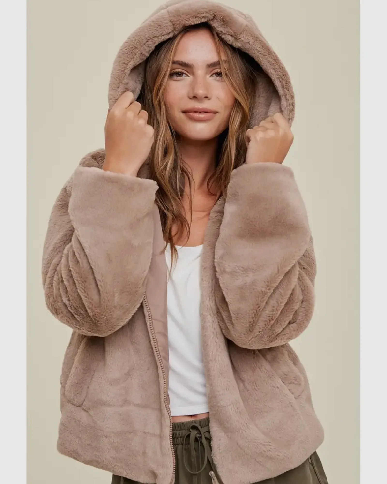 Faux Fur Mocha Coat my