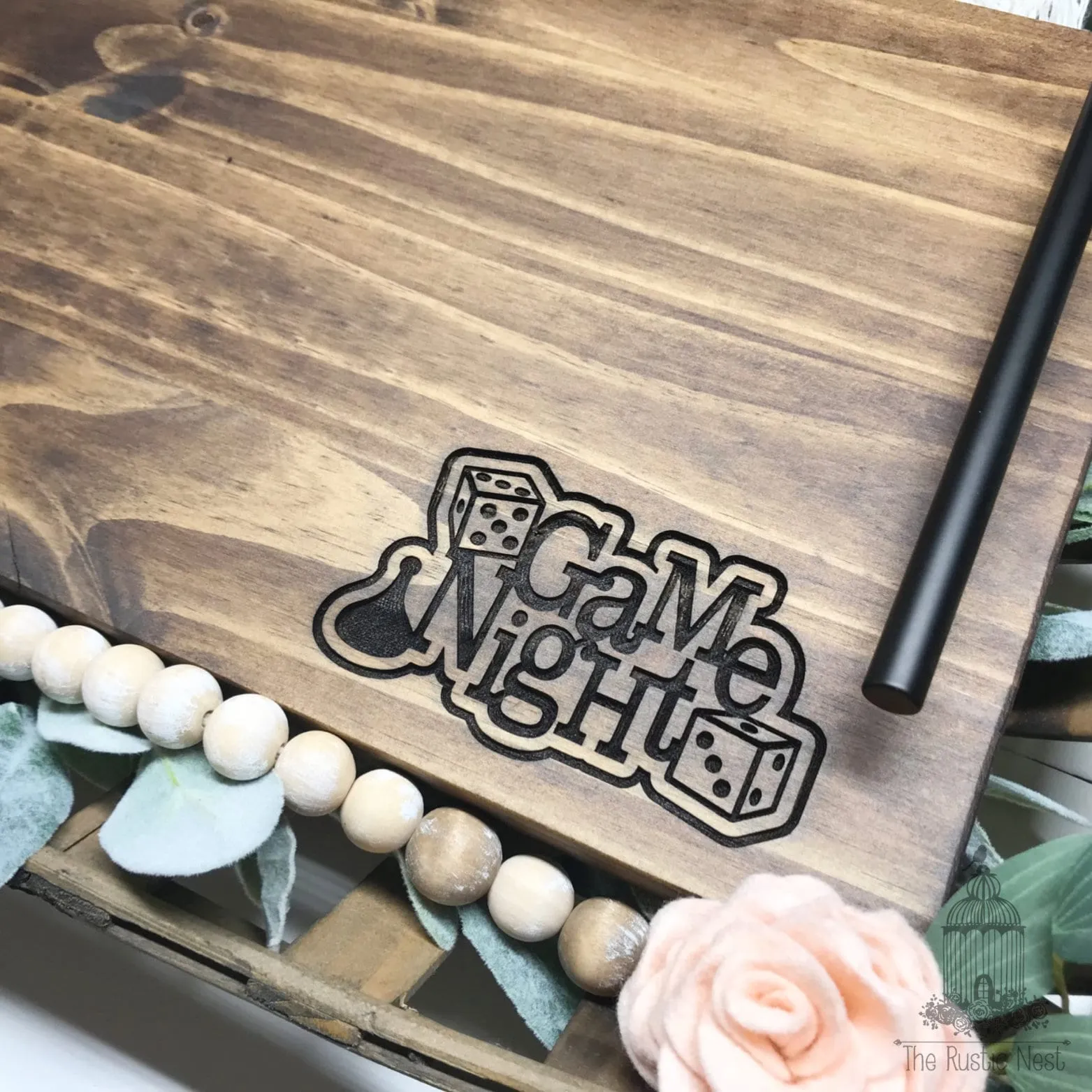 Game Night Serving Tray | Game Night Tray | Wood Serving Tray | Laser Engraved Wood Serving Tray | Breakfast in Bed Tray | Wood Serving Tray