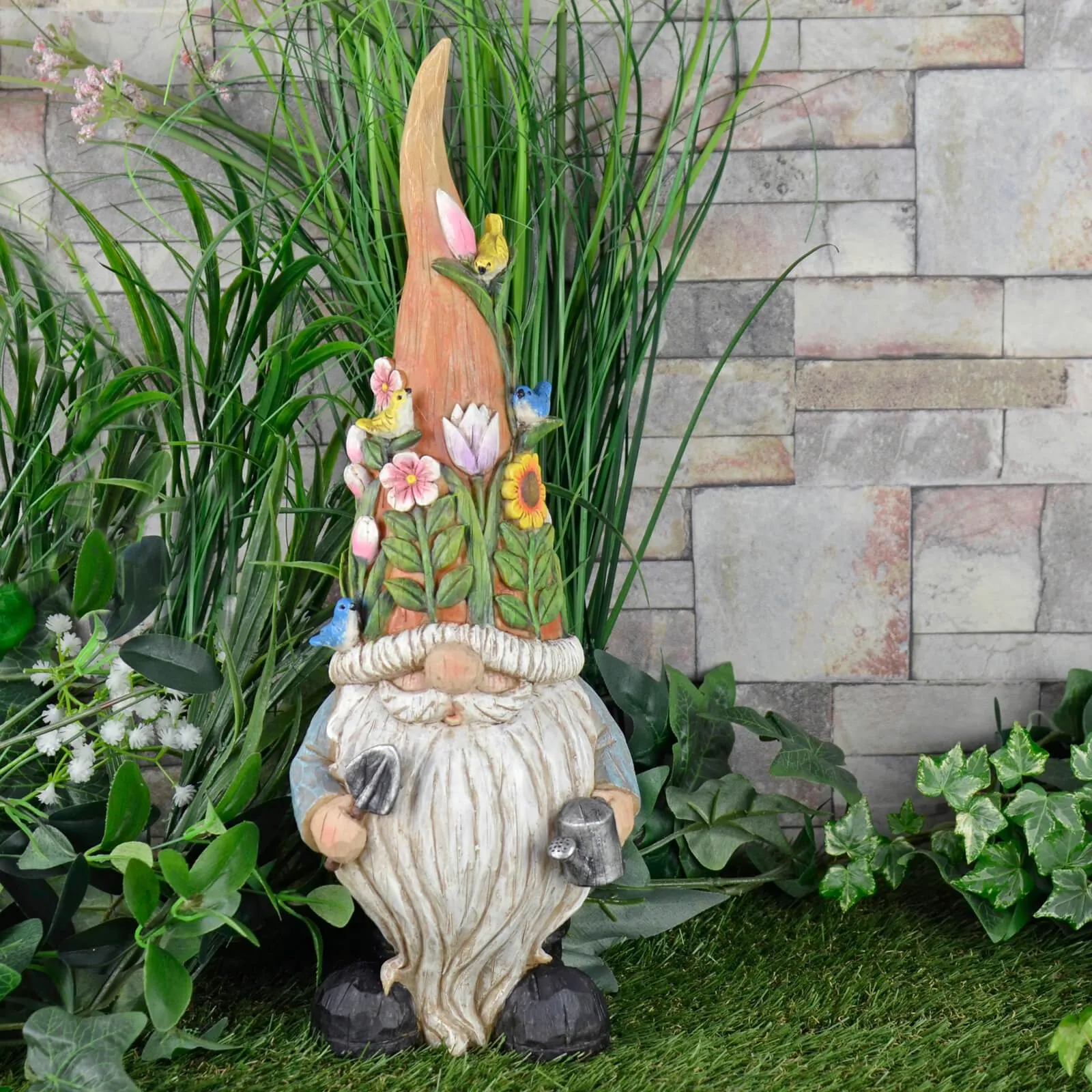 Garden Gnome Tall Hat Garden Decoration Resin Ornament 40cm