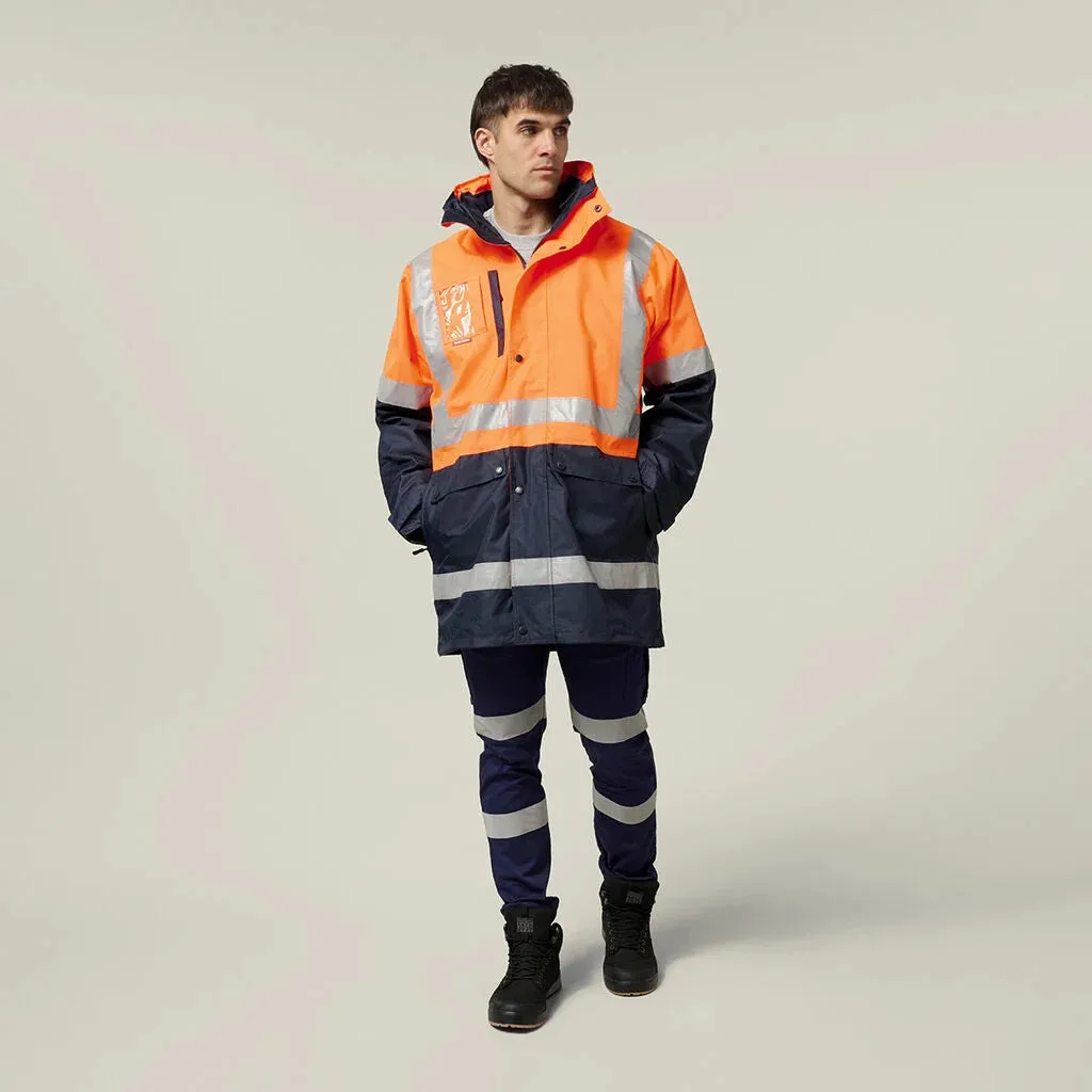 Hard Yakka Hi-Vis 4-In-1 Taped Wet Weather Jacket (Y06057)