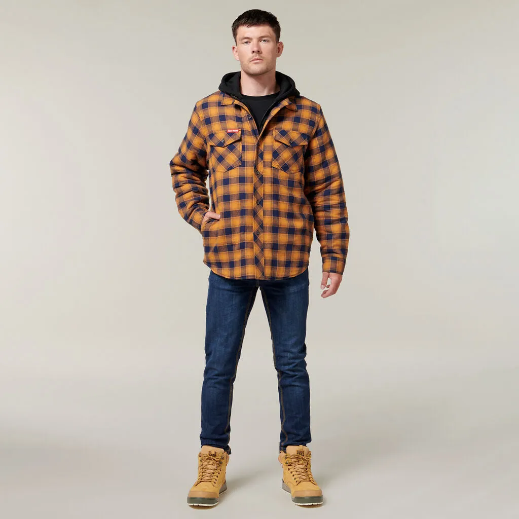 Hard Yakka Quilted Flannel Hooded Shacket (Y06690)