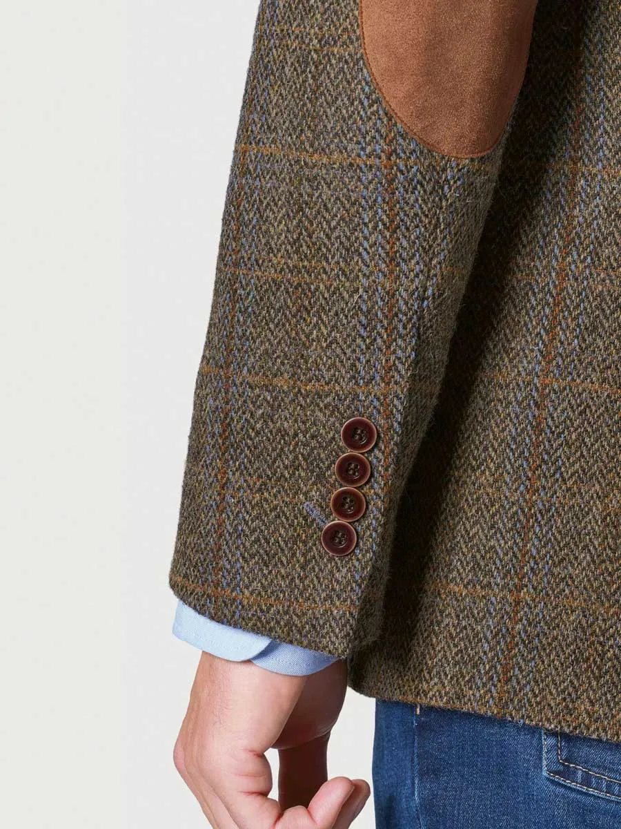 HARRIS TWEED Sumburgh Jacket - Mens - Mid-Brown with Check