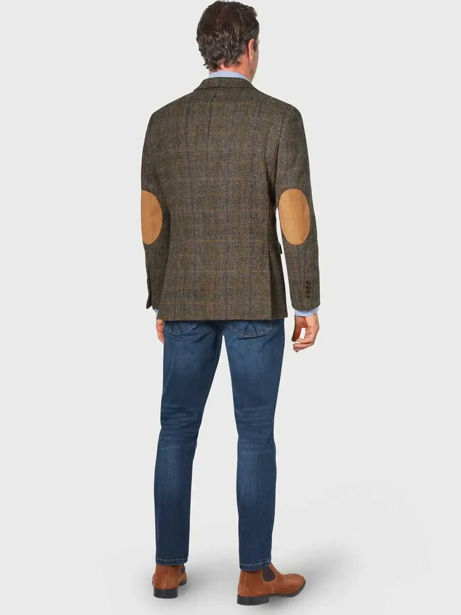 HARRIS TWEED Sumburgh Jacket - Mens - Mid-Brown with Check