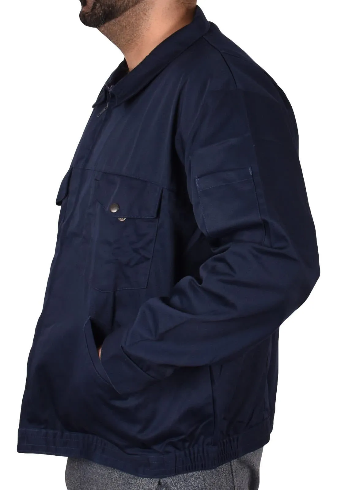 Heavy Polycotton Navy Work Jacket - S/M