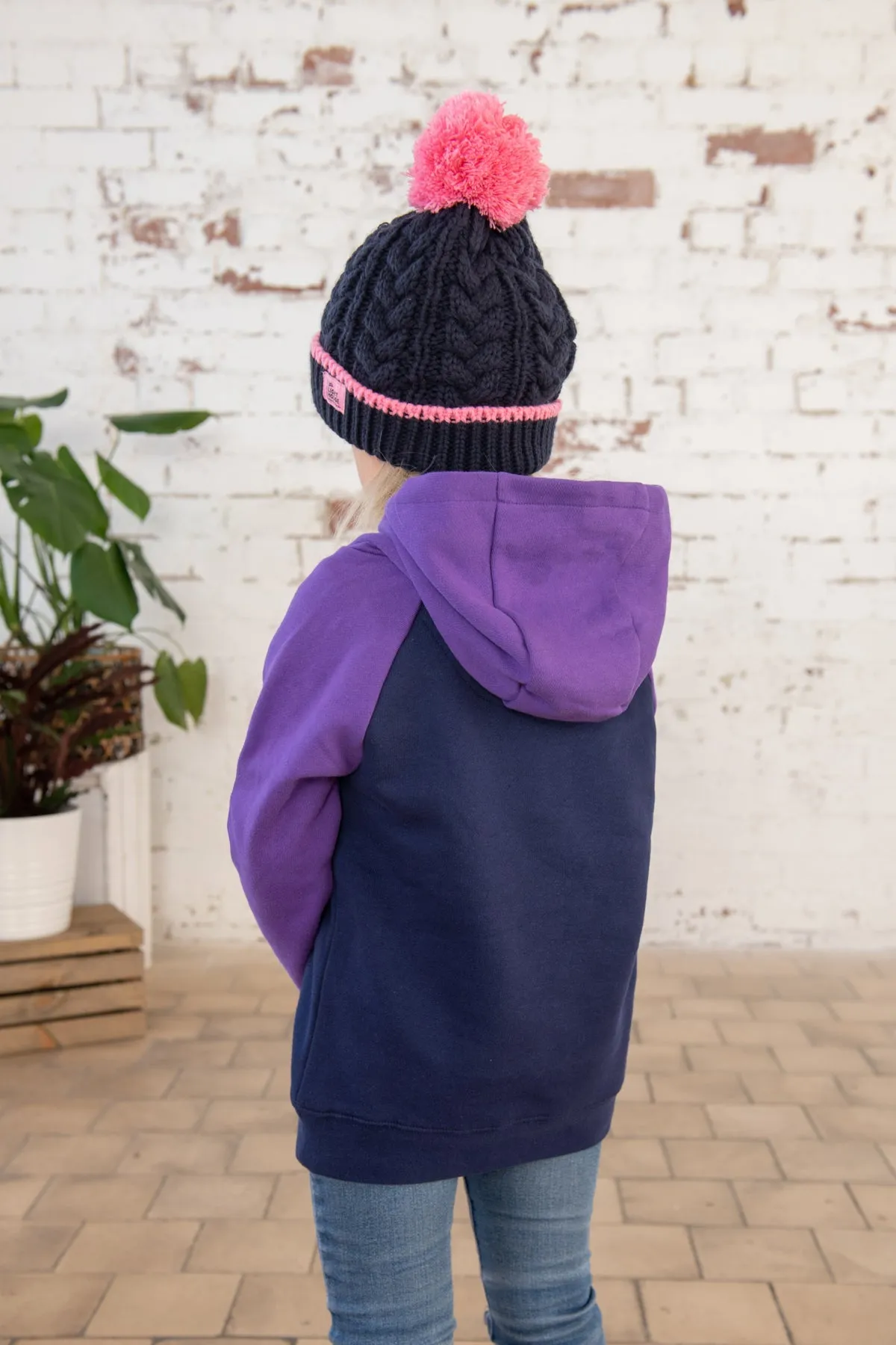 Jill Hoodie - Purple Tractor Applique