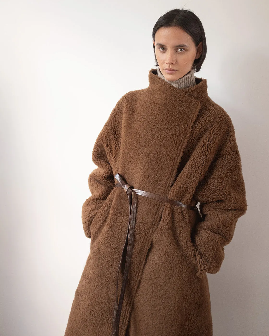 Kayla Coat Shearling Brown