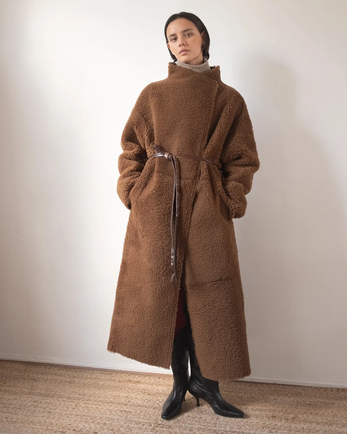 Kayla Coat Shearling Brown