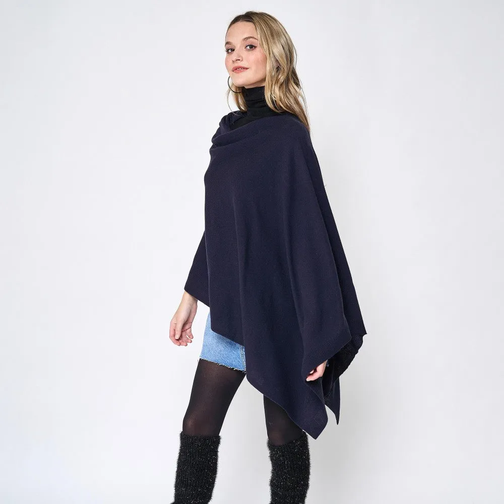 Love Scarf Poncho - Navy