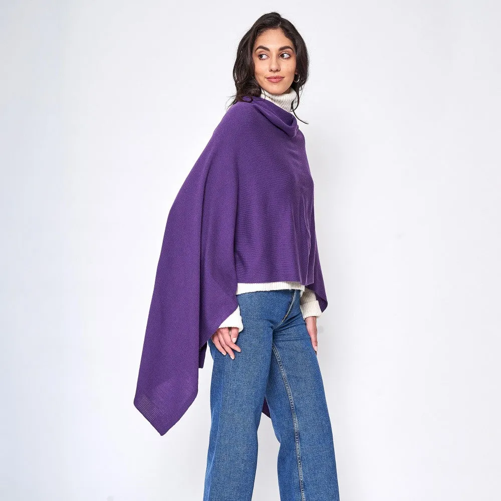 Love Scarf Poncho - Purple