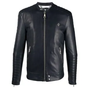 Men Designer Leather Jackets embroidered