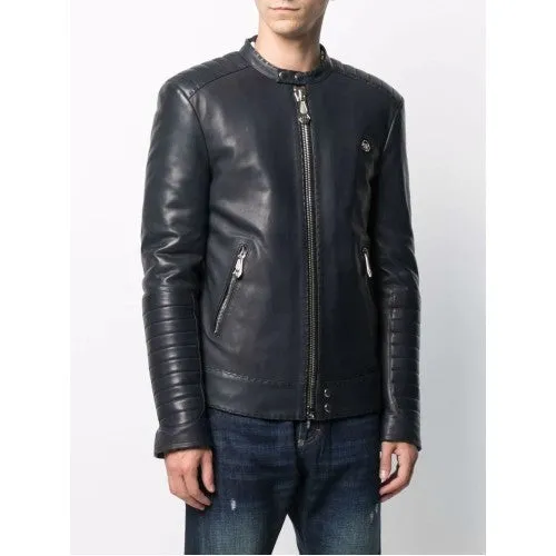 Men Designer Leather Jackets embroidered