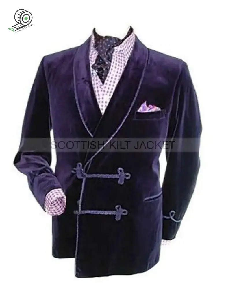 Men's Purple Velvet Dinner Coat or Robe