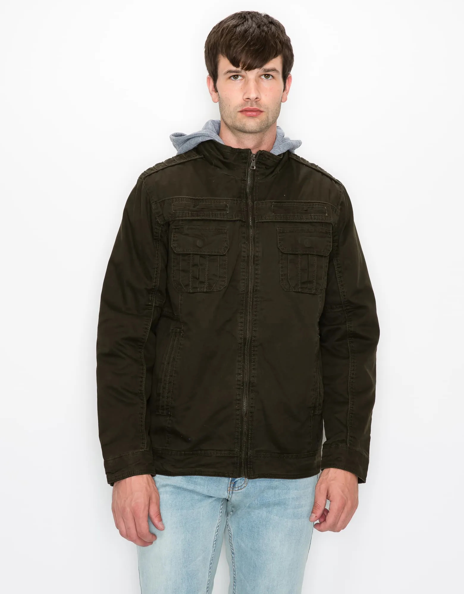 MEN'S RAGE HOODED TWILL JACKET