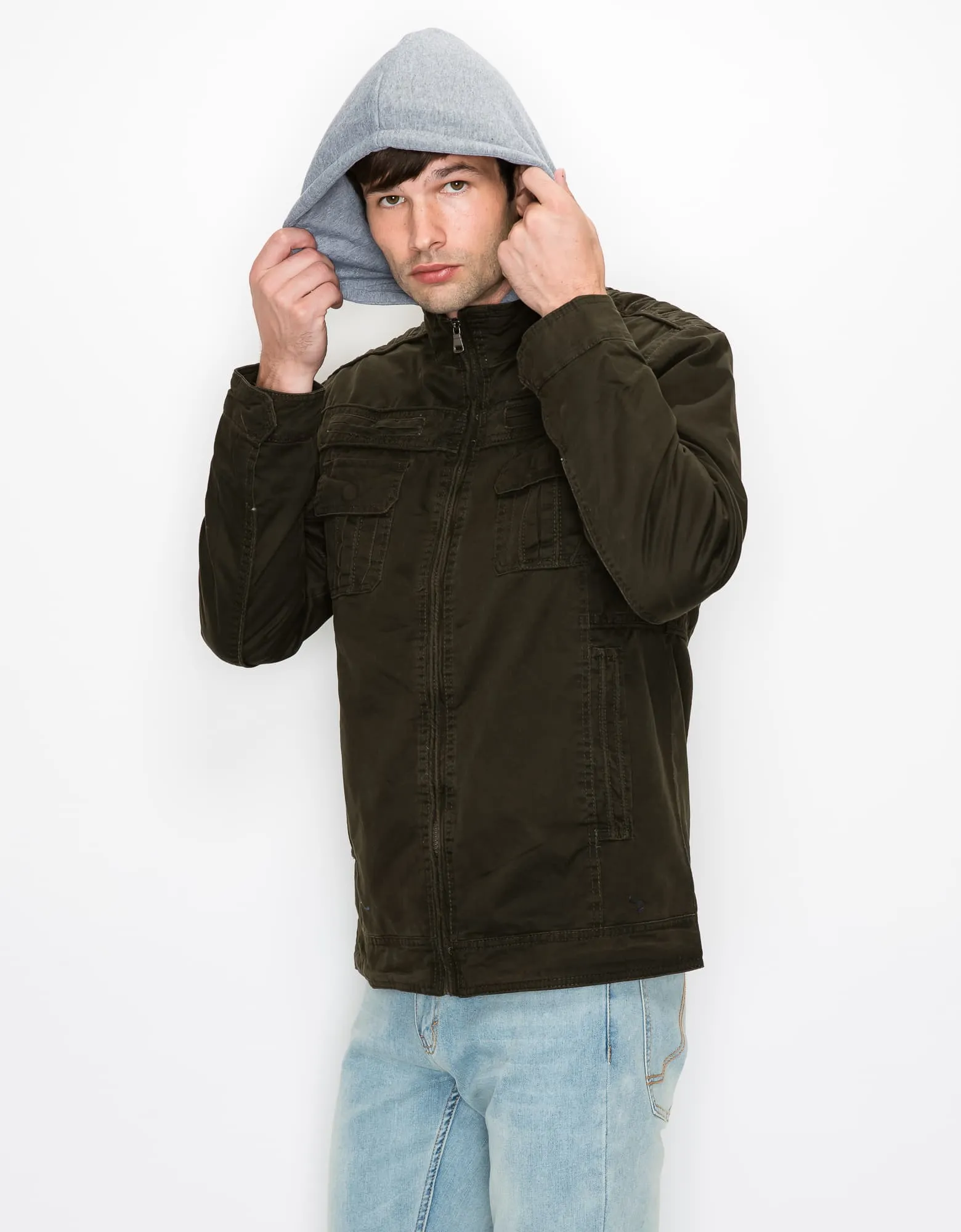 MEN'S RAGE HOODED TWILL JACKET