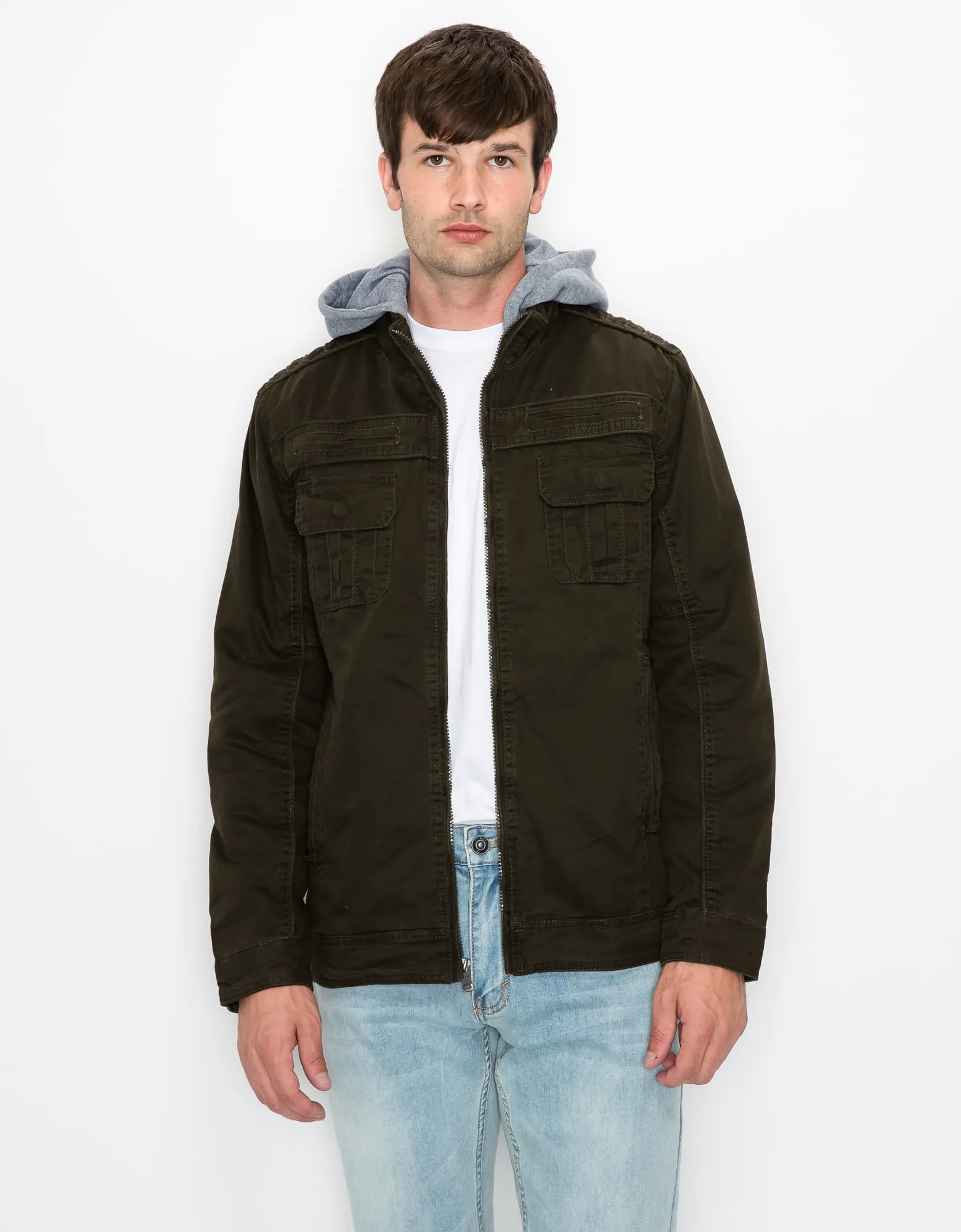 MEN'S RAGE HOODED TWILL JACKET