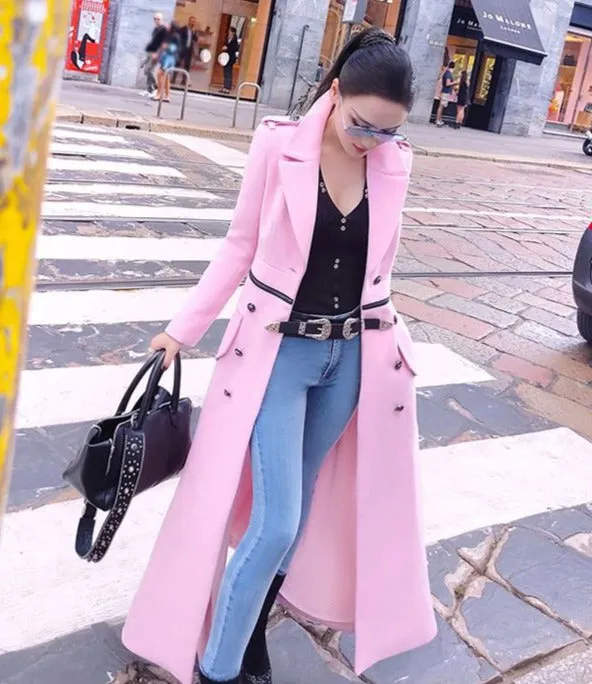 Mid-Length Pink Coat