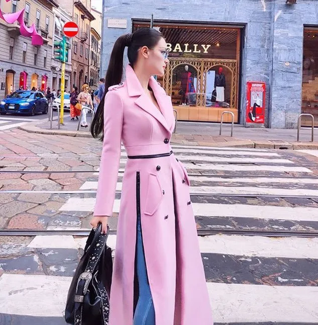 Mid-Length Pink Coat