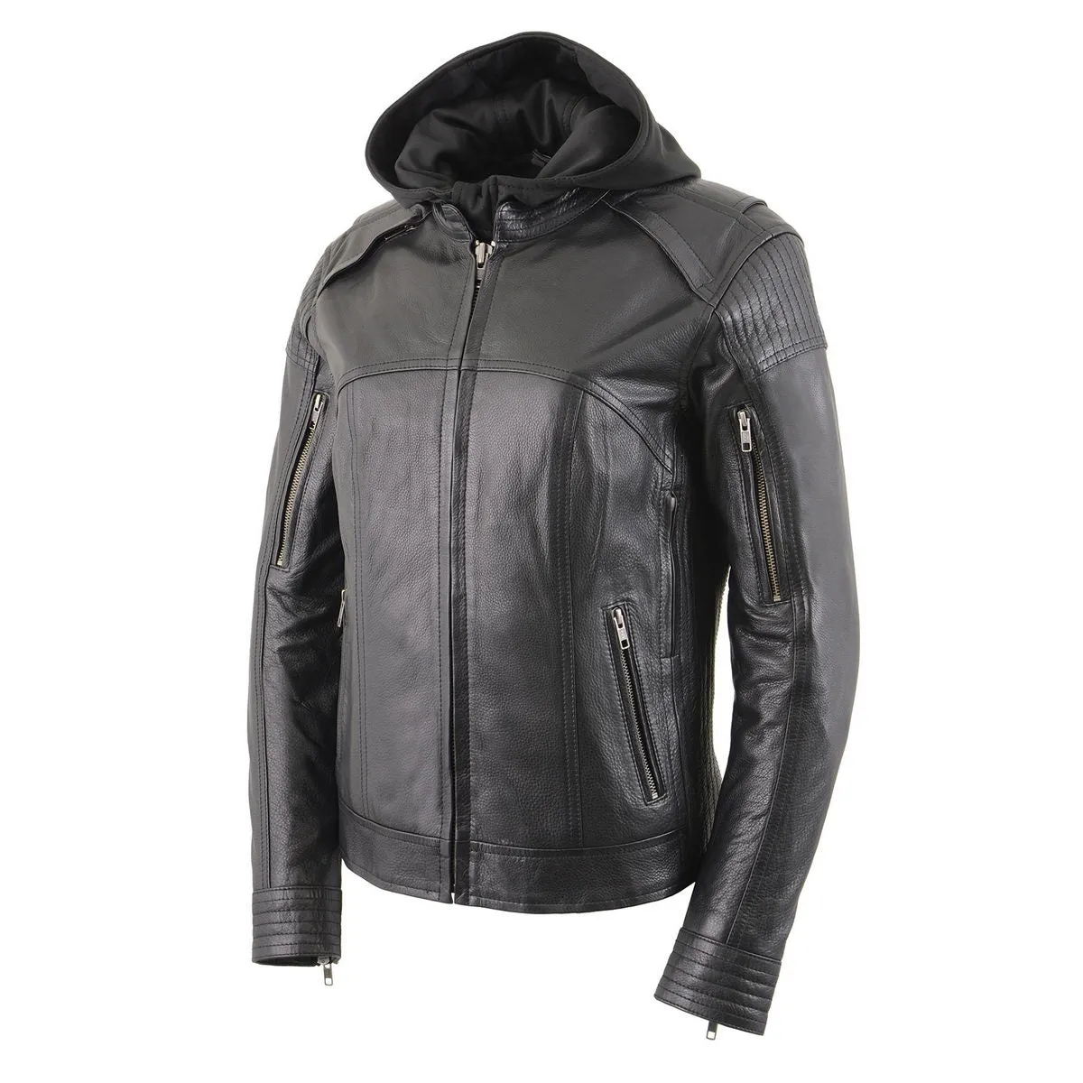 Milwaukee Leather Women's Vented Racer Leather Jacket with Removable