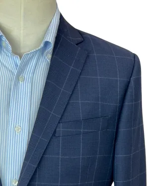 Navy Blue Checked Jacket