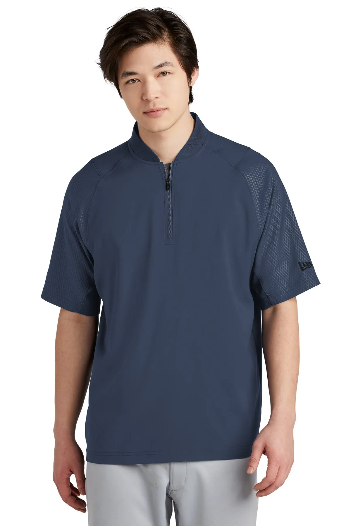 New Era Cage Short Sleeve 1/4-Zip Customized Jackets, True Navy