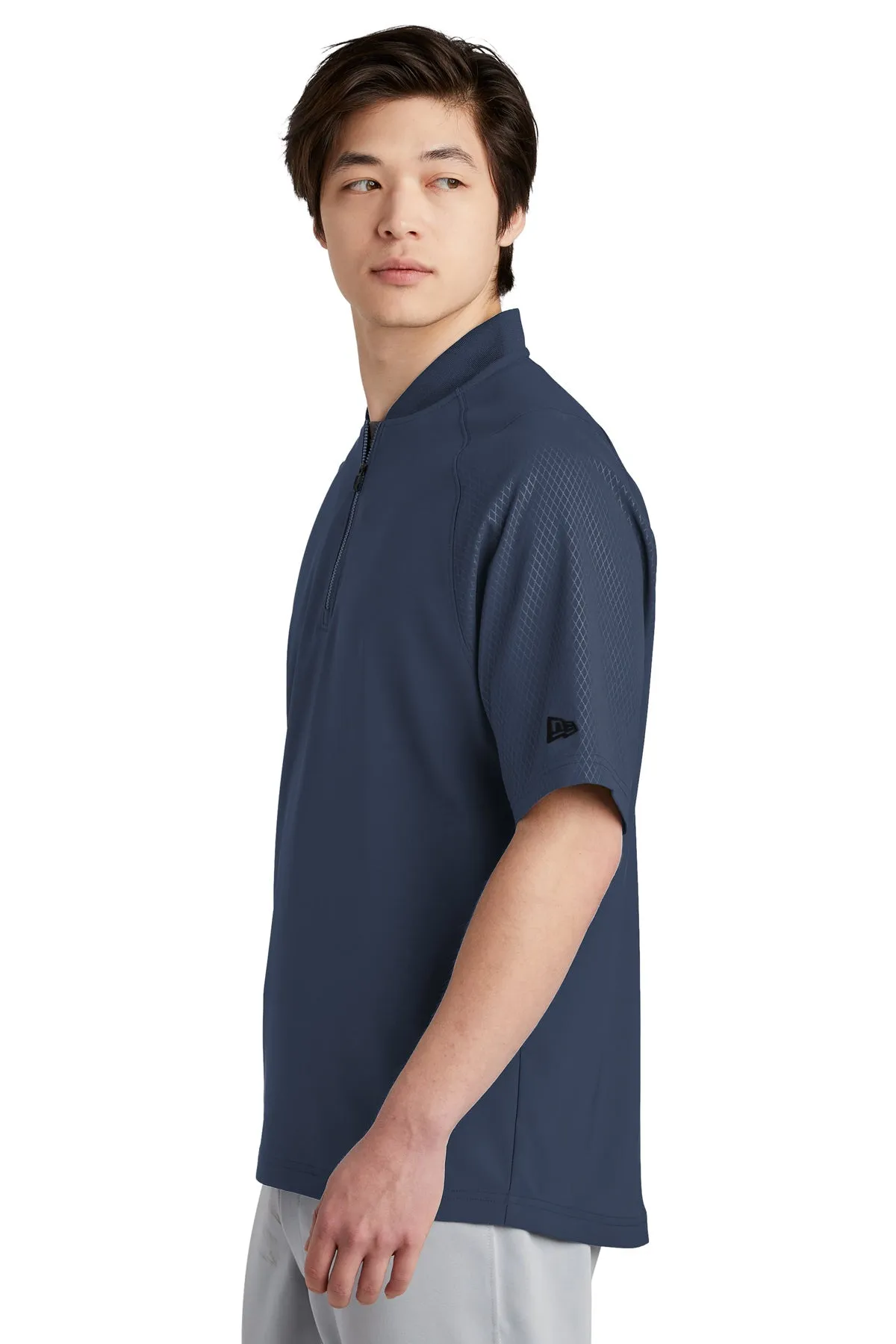 New Era Cage Short Sleeve 1/4-Zip Customized Jackets, True Navy