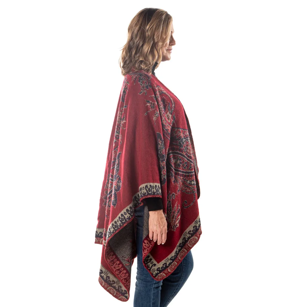 Paisley Knit Cozy Coat Wrap