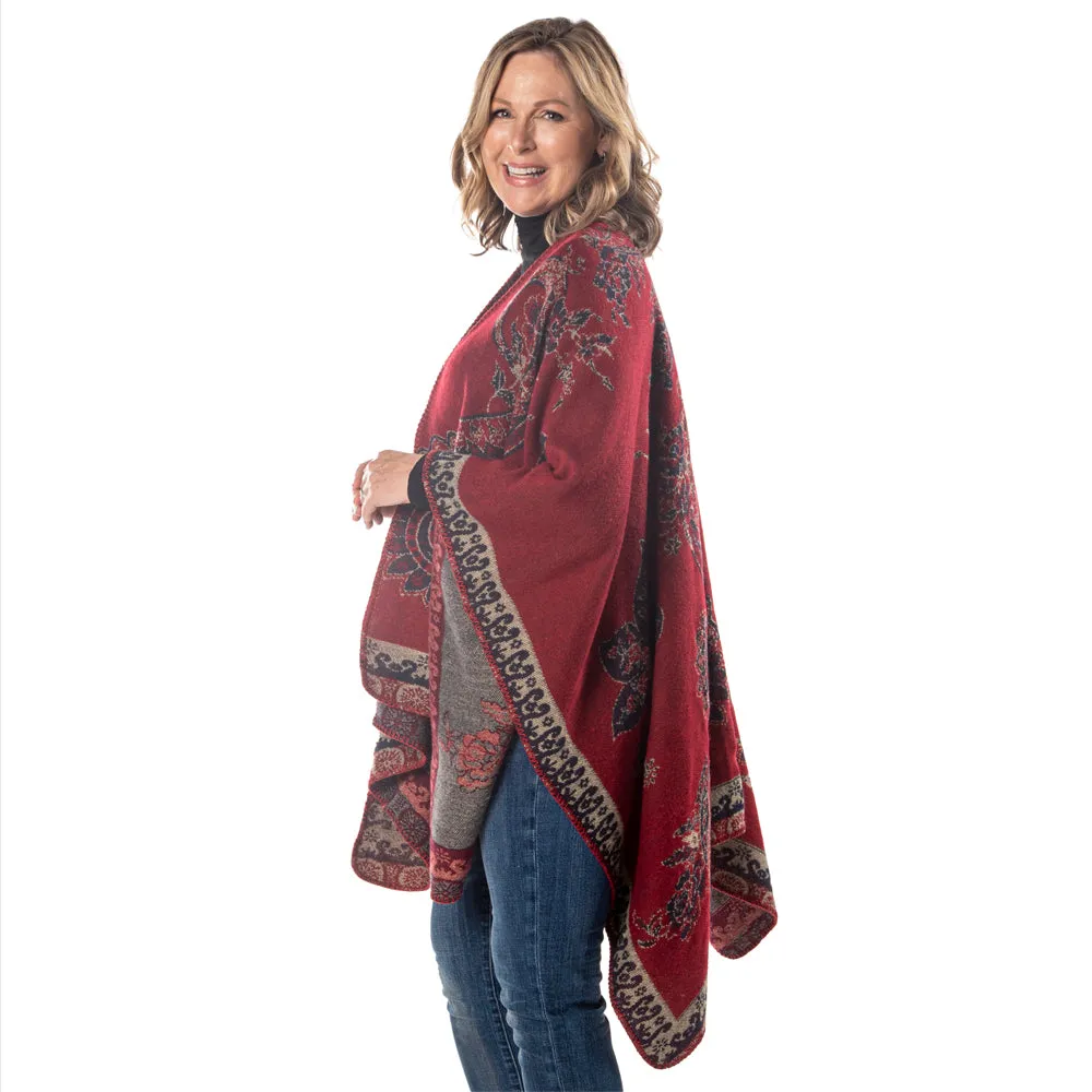 Paisley Knit Cozy Coat Wrap