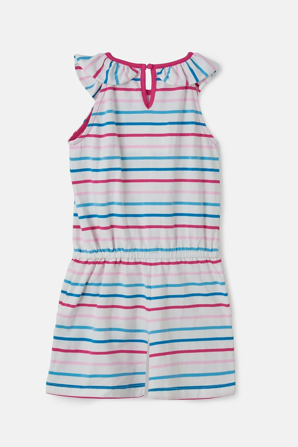 Penelope Playsuit - Teal Pink Stripe