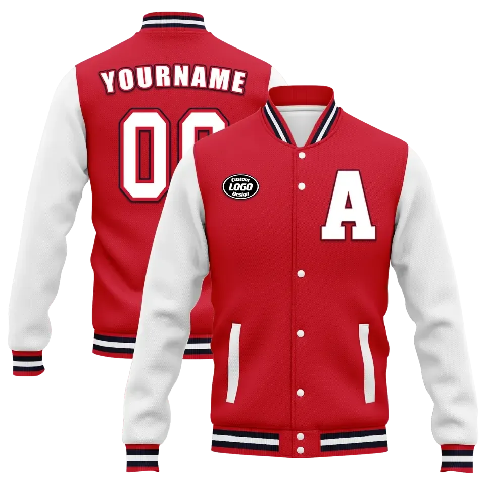 Personalized Solid Color Jackets, Custom Waterproof and Windproof Jackets, Stitching Letters Warm Jackets