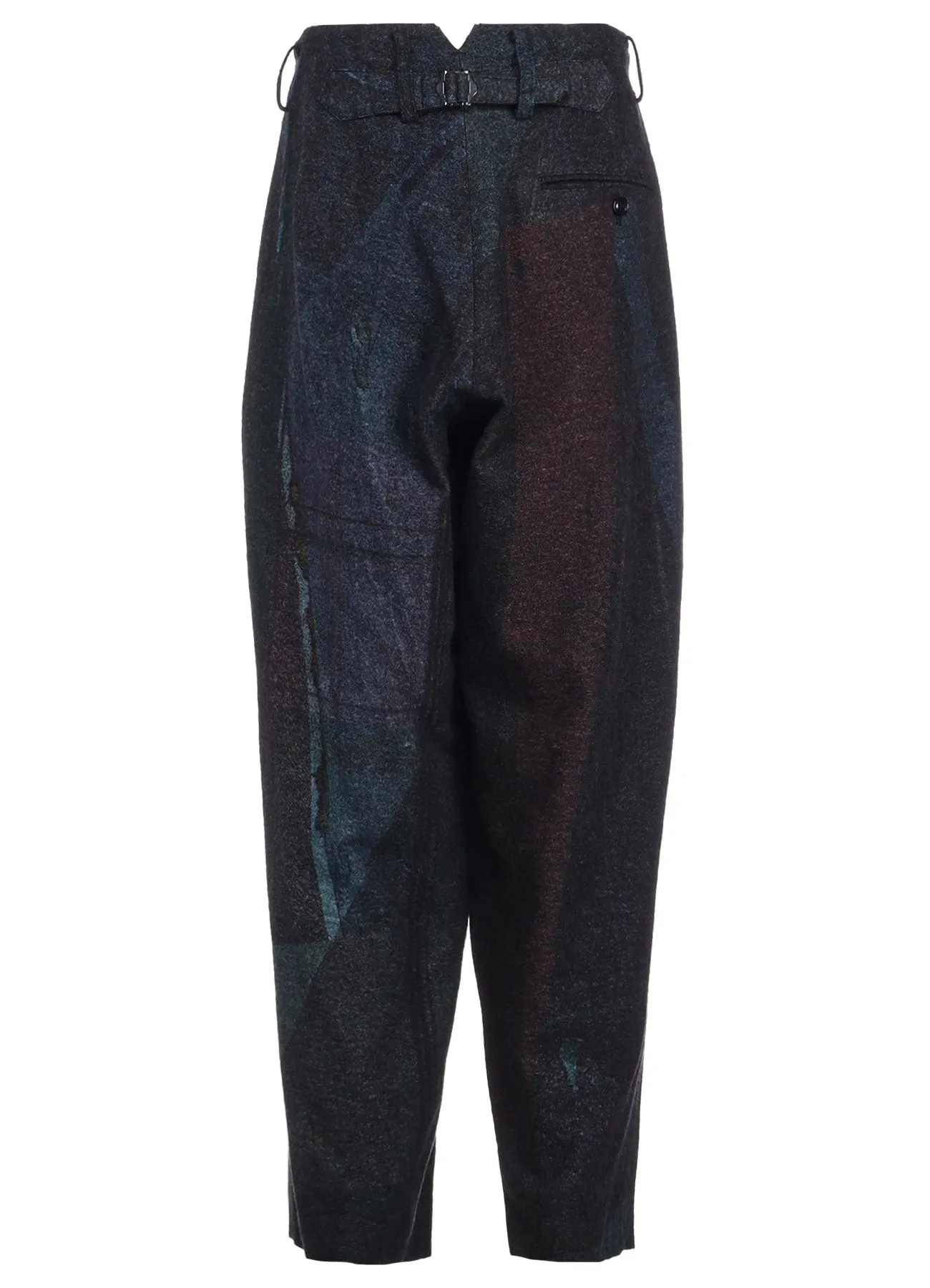 RAISED C/W TWILL PEALED CHECK PT DOUBLE TUCK WIDE PANTS