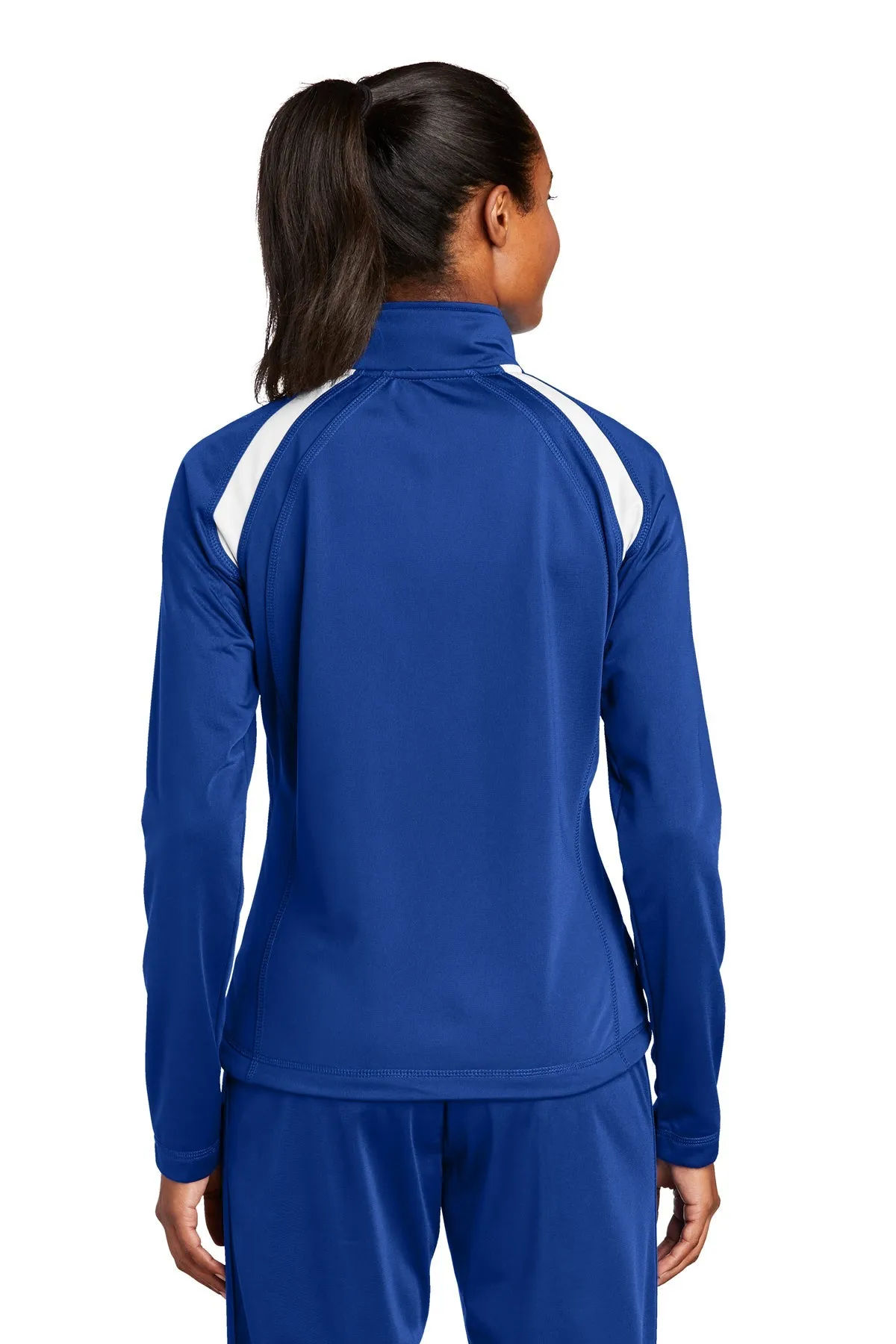 Sport-Tek Ladies Tricot Track Customized Jackets, True Royal/White