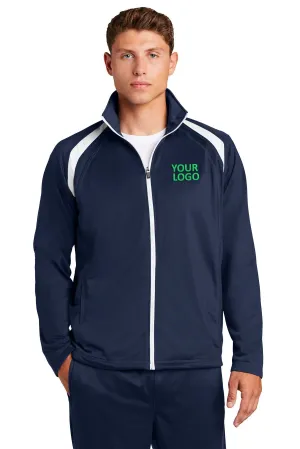 Sport-Tek Tricot Track Branded Jackets, True Navy/White