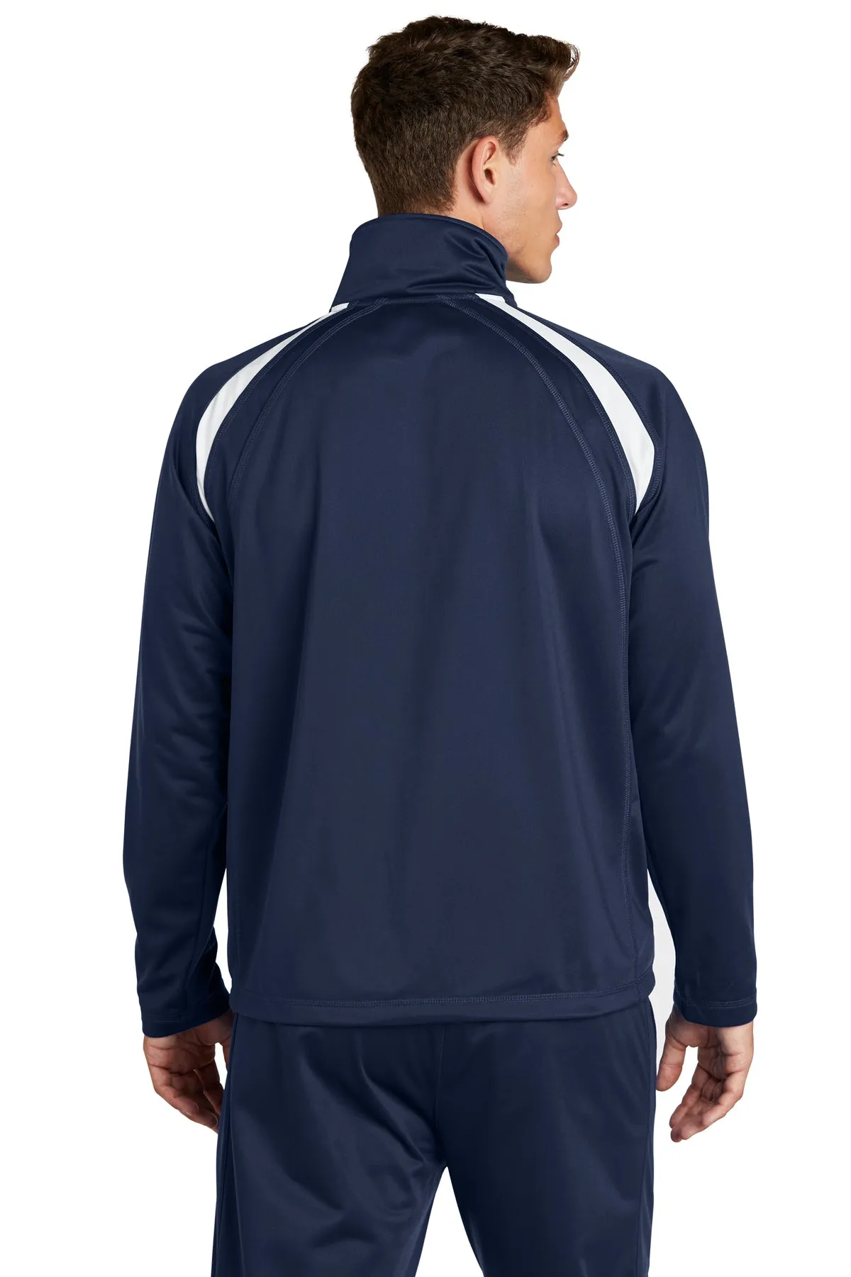 Sport-Tek Tricot Track Branded Jackets, True Navy/White