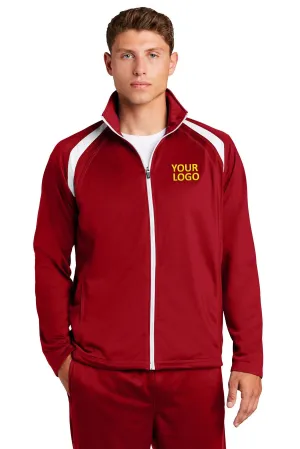 Sport-Tek Tricot Track Branded Jackets, True Red/White