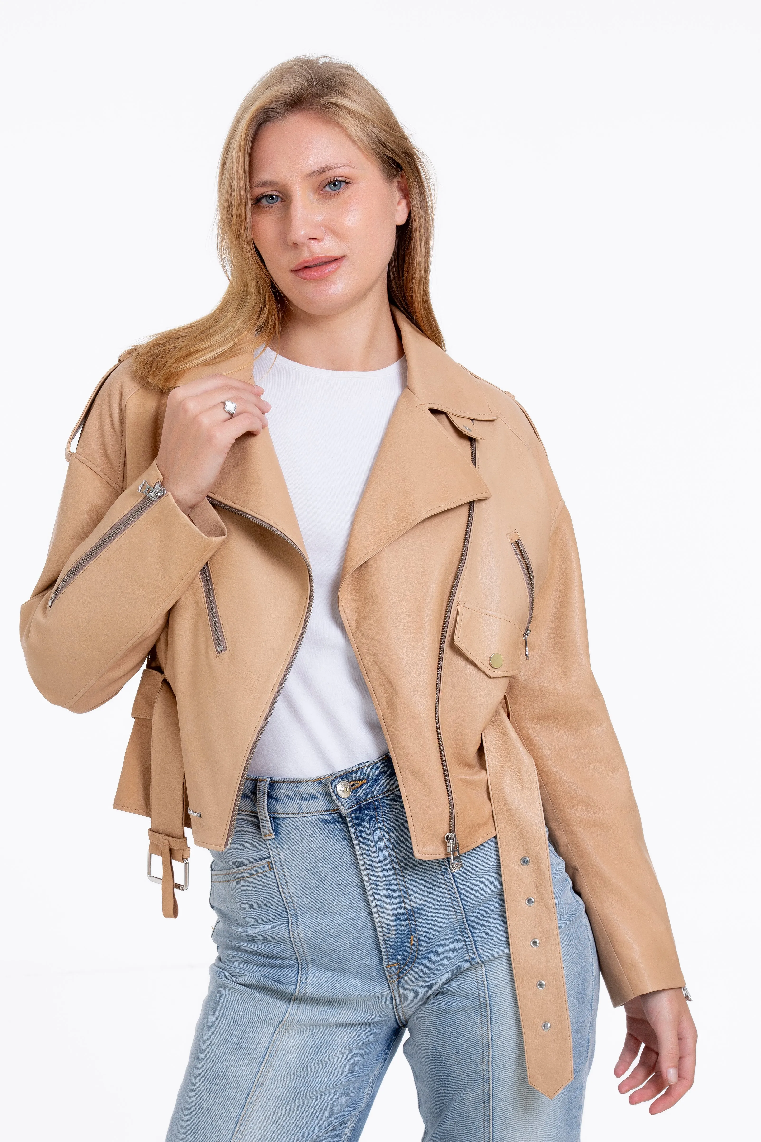 The Noord Leather Cookie Women Jacket