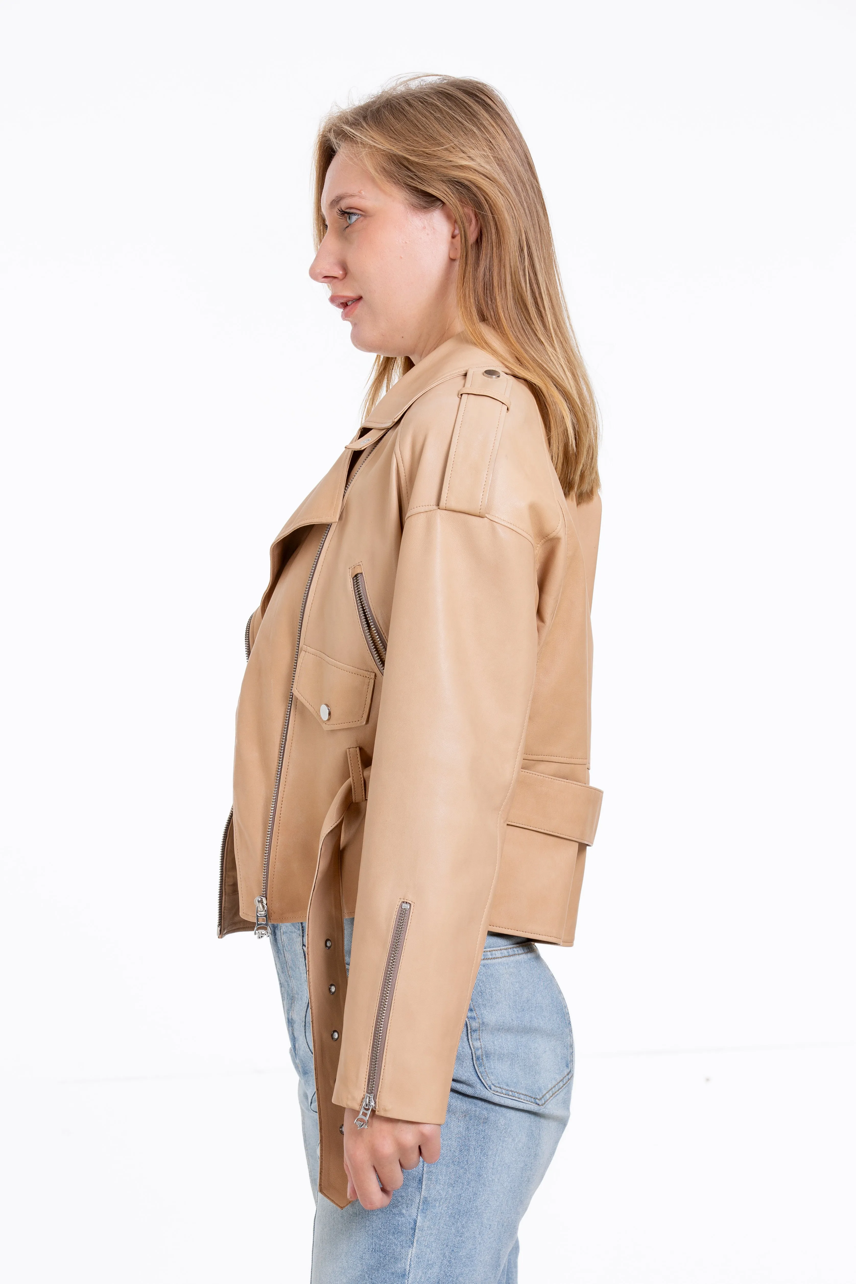 The Noord Leather Cookie Women Jacket