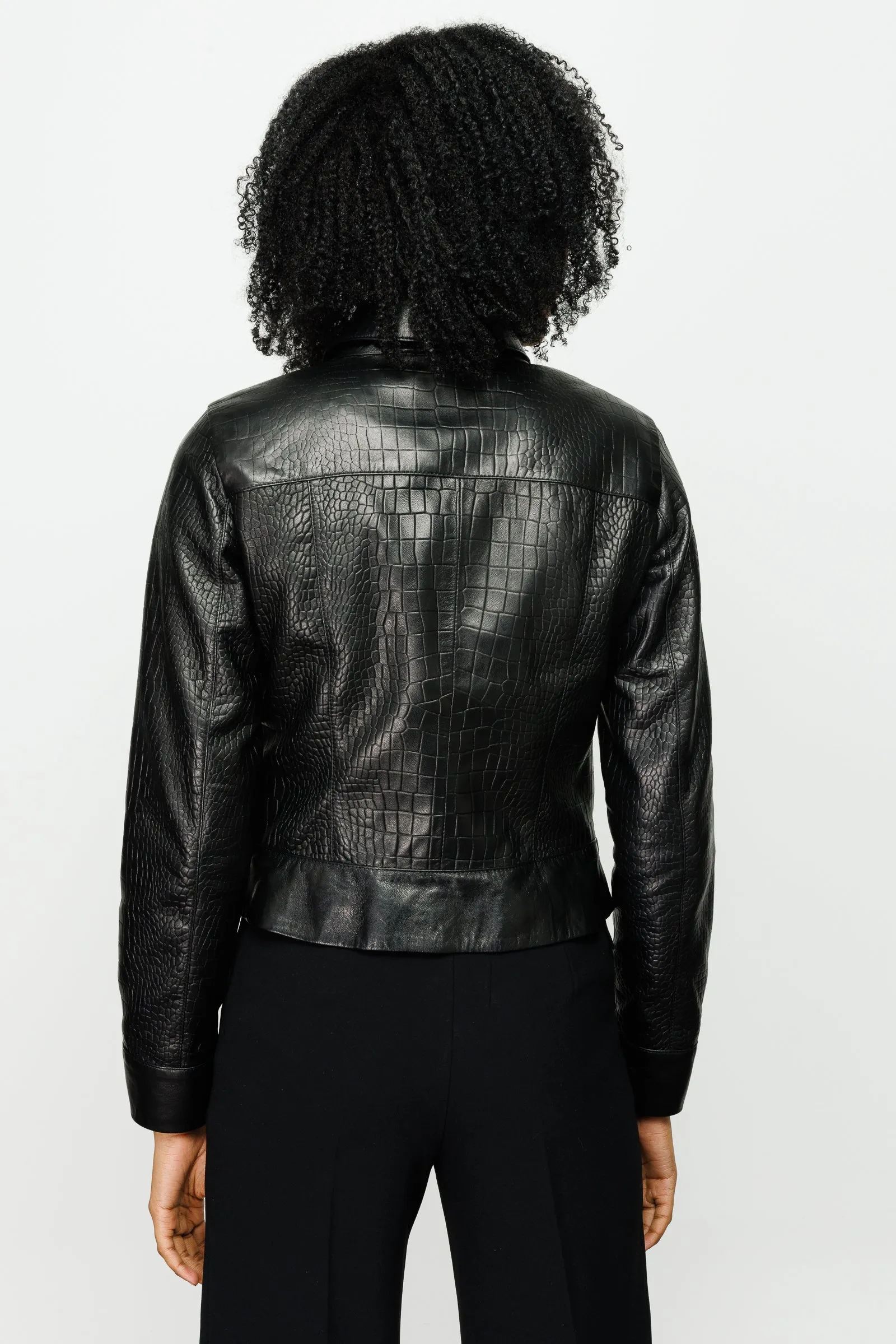 The Piane Black Leather Women Jacket