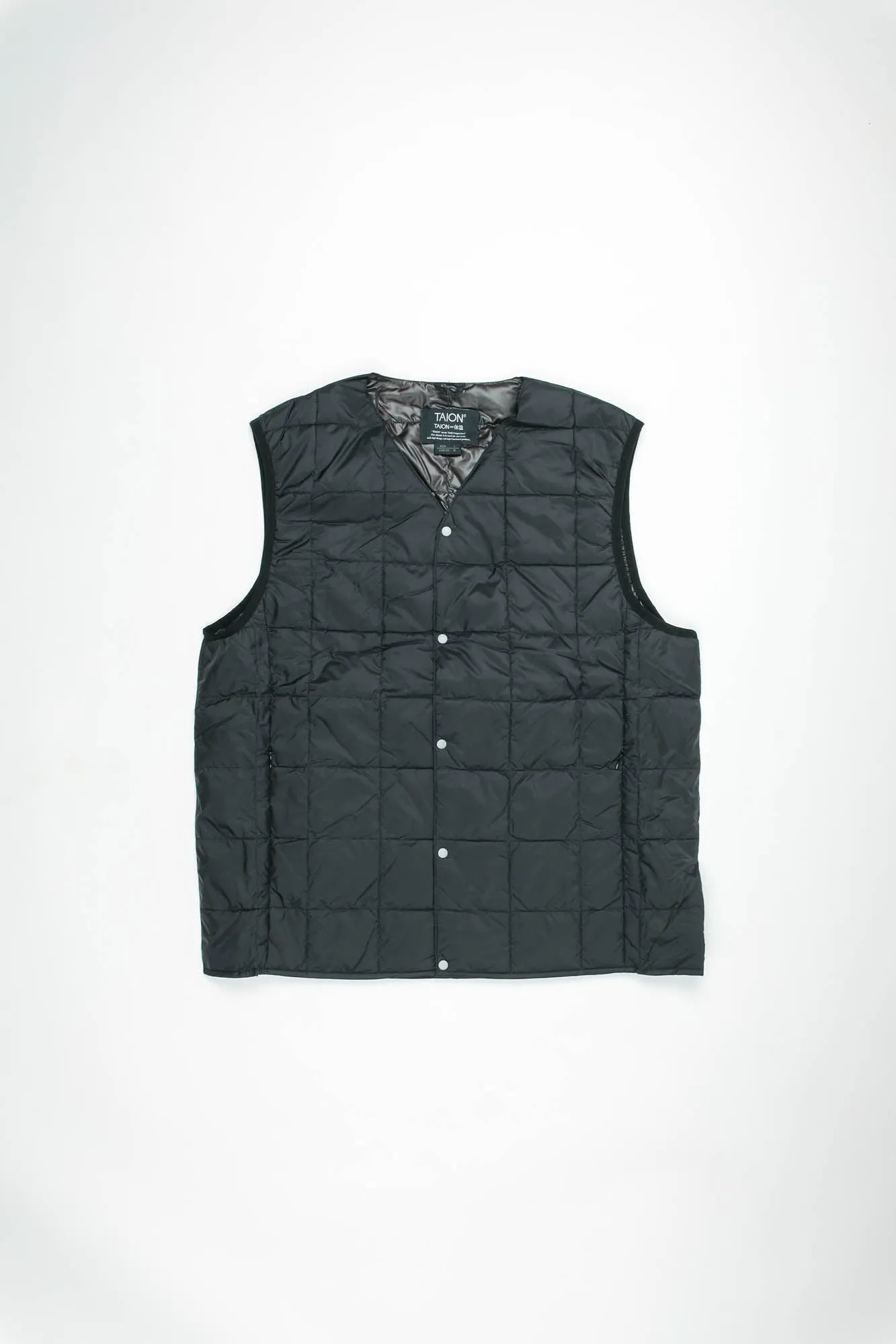 V-Neck Button Down Vest | Black