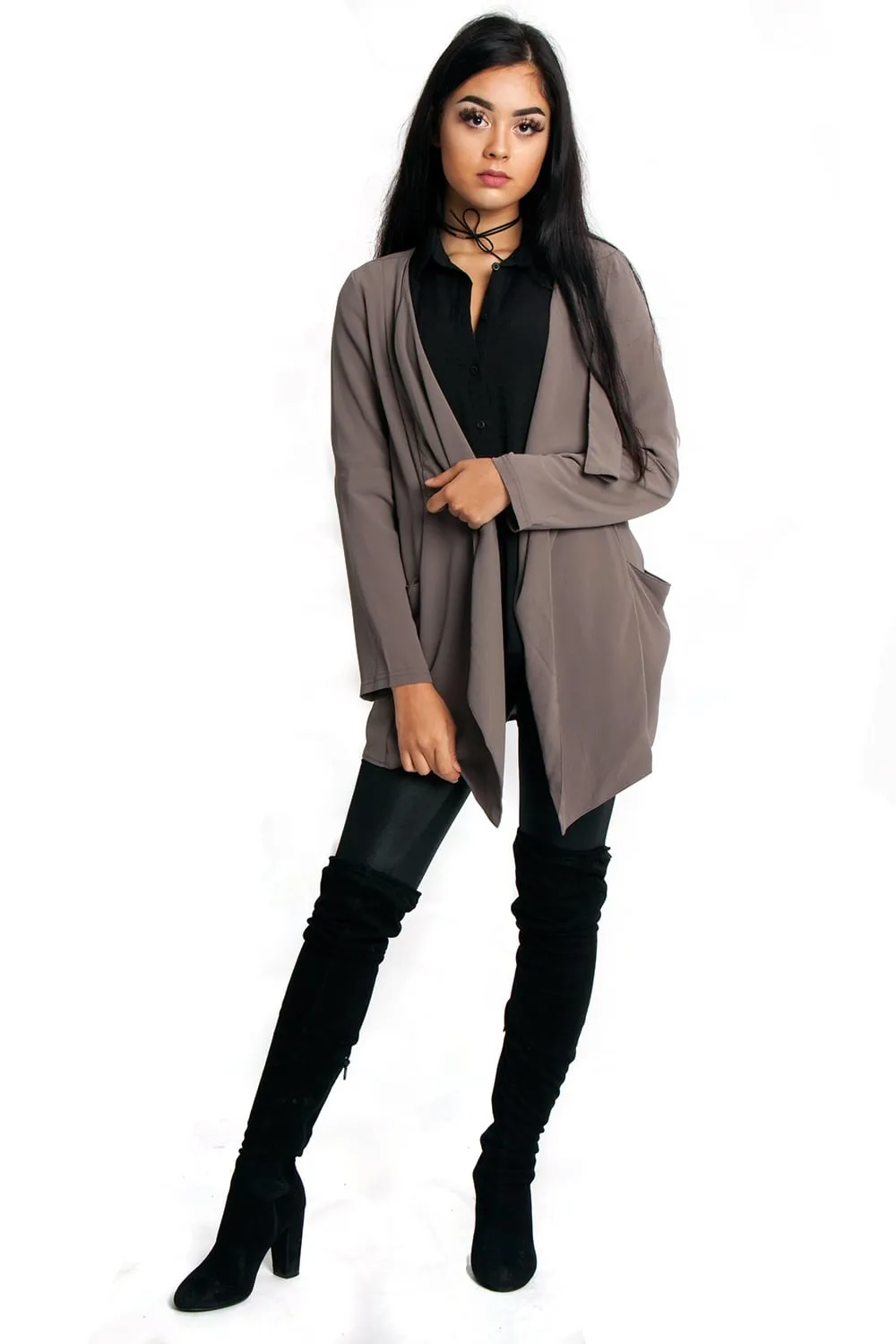 Waterfall Chiffon Duster Jacket