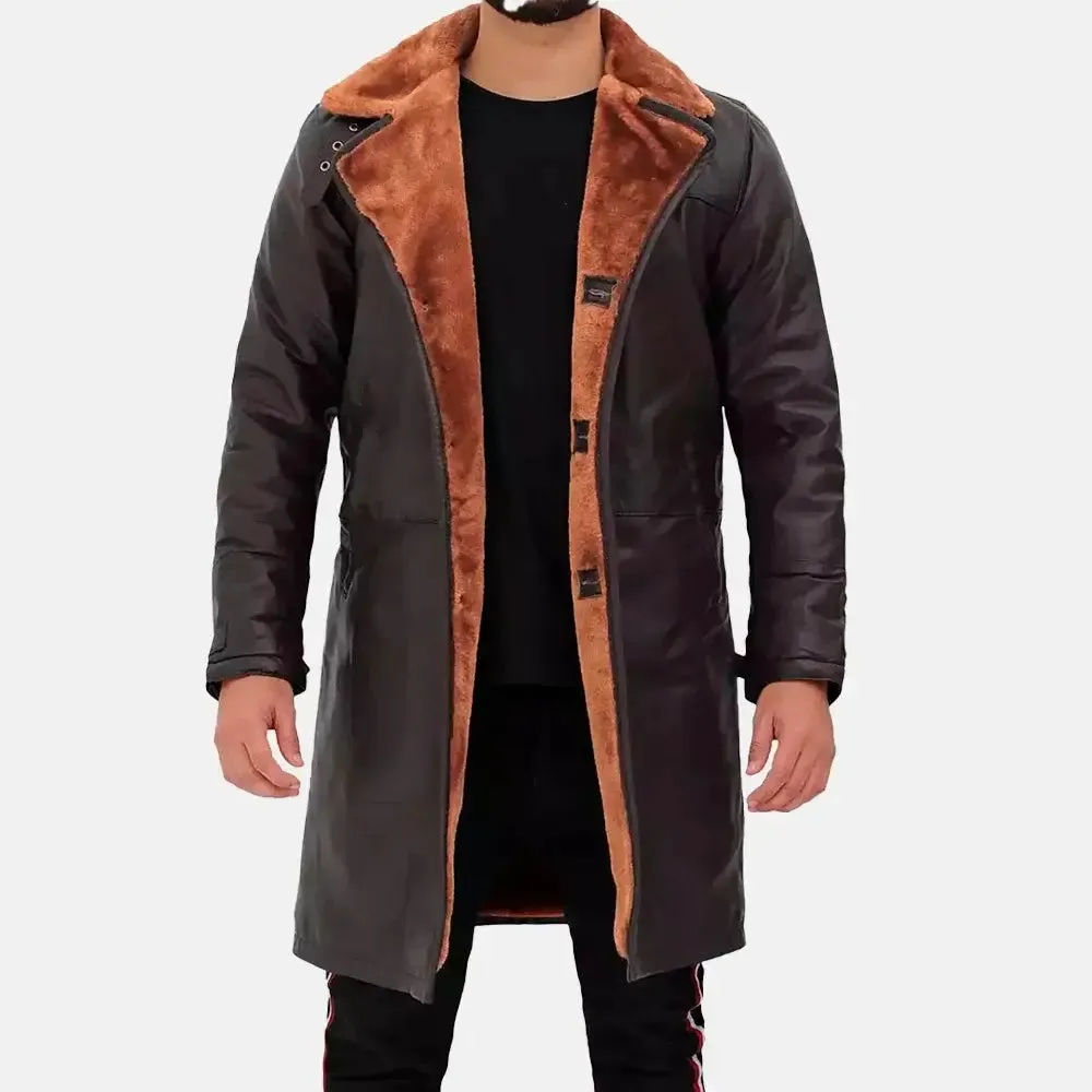 Wildwest Shearling Mens Leather Duster Coat