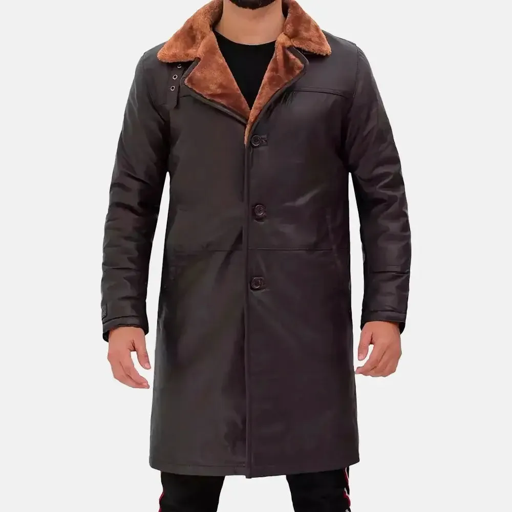 Wildwest Shearling Mens Leather Duster Coat