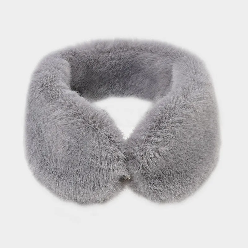 Winter imitation otter rabbit fur, magnetic buckle scarf, fashion all-match women